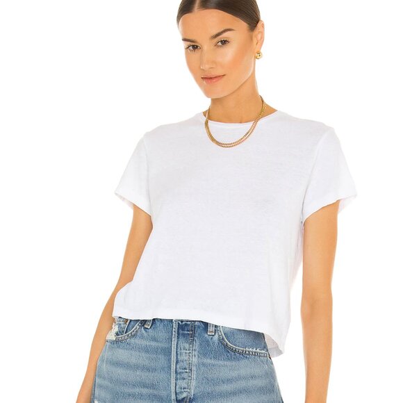 NEW RE/DONE x Hanes 1950s Boxy Tee in Optic White T-Shirt Small S - Picture 1 of 6